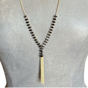 Banana Republic Elegant Gold Tone Tassel Necklace